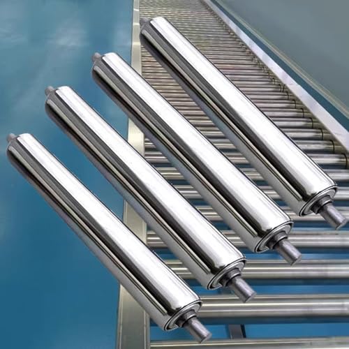 Förderbandrollen 1" Schwerkraftrollenbahn mit 25 mm Durchmesser, rostfreie Holzförderrolle for Bootsdockmaterial, einfacher Austausch der Förderrollen aus verzinktem Stahl(4 pcs Dia 1"/25mm,L 200mm/7.