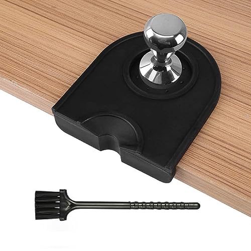 Kaffee Tampermatte,Kaffee Tamper Matte Anti-Rutsch,Kaffee Stampfmatte Espresso Tampermatte Espresso Tampermatte Mit Reinigungsbürste Coffee Tamper Holder Pad für Barista-Tool Home Kitchen Bar Cafe