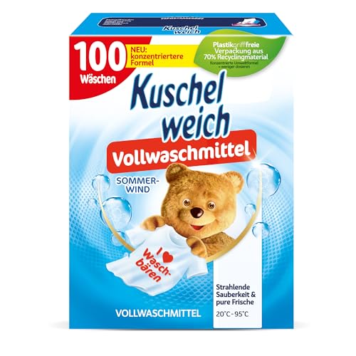 Kuschelweich Vollwaschmittel Pulver - für 100 Wäschen, hautverträglich, mikroplastikfrei, vegan - 5 kg - Sommerwind