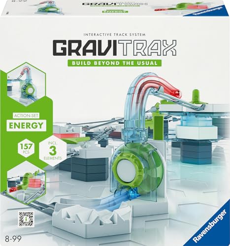 Ravensburger GraviTrax Action-Set Energy 27482 - GraviTrax Starterset für Deine Kugelbahn - Murmelbahn und Konstruktionsspielzeug ab 8 Jahren, GraviTrax Zubehör alleine bespielbar
