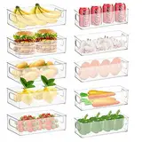 Nuangoo Kühlschrank Organisator,10er Set (2 Größe) Küchenschrank Organisator für Küche,Speisekammer,Schränke,Badezimmer-BPA Frei