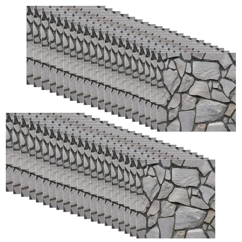 40 Stück 3d Wandpaneele Steinoptik Selbstklebend, 30 × 30 cm Wandverkleidung aus Kunststoffplatten, Wasserdicht PVC Backstein Tapete für Innenbereich, Außenbereich, Geschäftsräume