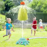 Outdoor Wasserspielzeug Sprinkler für Kinder,Kinder Outdoor Spielzeug in Grüner Oktopus Form Rasensprenger, ideal als Garten Spielzeug im Sommer,Spielzeug für Hinterhof Hof Pool Garten Rasen