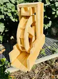 DARLUX Garten-Deko Holz Wasserrad L mit Rinne I Wasserspiel I Wassermühle I Mühlenrad I Gartendekoration I Deko Kaskade I Höhe 42 cm Natur
