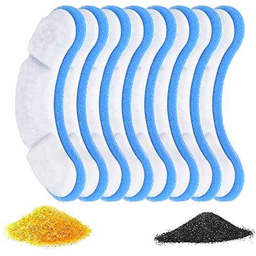 Pet-Trinkwasserfilter, Dreifachfiltration Pet Fountain Filter, Haar- und Schmutzentfernung, Kokosnussschalen-aktivierte Kohlenstoff, Ionenaustauschharz, 8PCs, Halten Sie Ihr Haustier Gesund mit