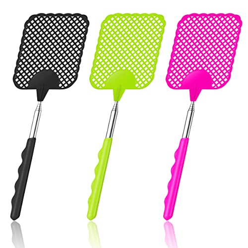 MQIAN 3er Set Fliegenklatsche, Fliegenklatsche Ausziehbar, Fliegenklatsche Stabil, Teleskop Fliegenklatsche, Ausziehbare Fliegenklatsche, Fliegenklatsche Einzeln, Fly Swatter, Fliegenklatsche Hand