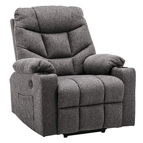 M MCombo elektrische Aufstehhilfe Relaxsessel Fernsehsessel 7286, Retro-/ Vintage Stil, mit USB, Liegeposition bis 140°, 85 x 94 x 100 cm