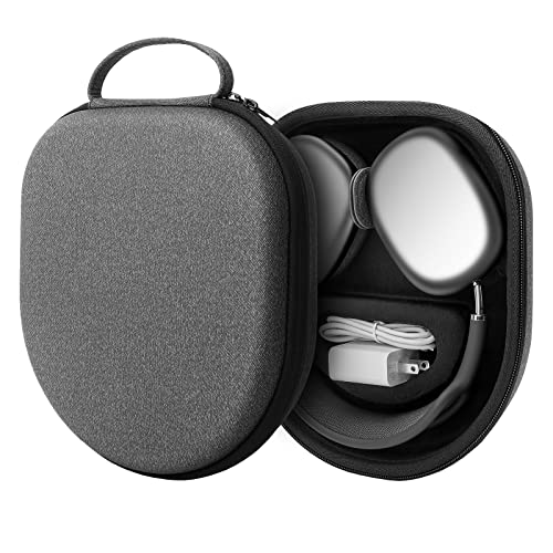 Yinke Tasche Etui für Apple AirPods Max unterstützt den Schlafmodus, Tragbarer Tragetasche für den Hard Hülle Case (Black SCW)