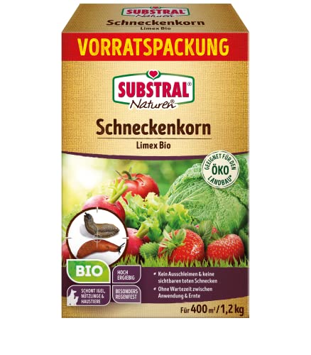 Substral Naturen Schneckenkorn Limex Bio, natürliches, regenfestes Ködergranulat zur Schneckenbekämpfung, für 400 m² - 1,2 kg, Hund