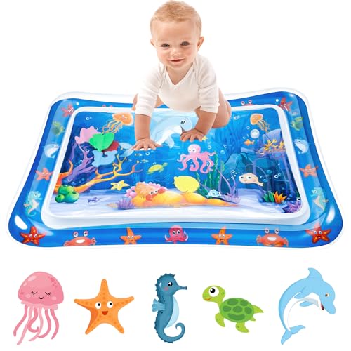 Wassermatte Baby Bpa Frei Wasserspielmatte Baby Spielzeug 3 6 9 Monate Wasser Spielmatte für Babys Spielmatte Baby Aufblasbare Bauchzeit Matte Babymatte Krabbelmatte Wasser Matte