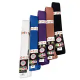 RONIN JIU JITSU BJJ Gi Gürtel - Brasilianischer Jiu Jitsu-Gürtel mit Poly/Baumwolle Stoff - Weiß, Blau, Lila - Perfekt für Training oder Wettkampf (Schwarz, A2)