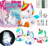 Timesun DIY Bastelset Kinder Einhorn Lampe Malset, Mädchen und Jungen, kreativ set für kinder, Spielzeug zum Bemalen, ideales Geburtstagsgeschenk für Kinder im Alter von 3-12 Jahren (Einhorn)