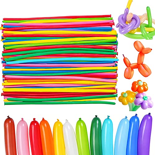 LUKIUP Modellierballons, 100 pcs Lange Bunte Ballons, Modeling Balloons Long Magic, Bunt Luftballon Tiere Für Geburtstage Veranstaltungen Dekoration, Partys, Hochzeiten Zauberballons