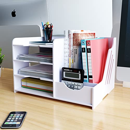 PUNCIA Dokumentenablage A4 Briefablage Ablagefächer PVC Schreibtisch Datei Organizer Papierablage Aktenaufbewahrung Ablagesystem Dokumentenhalter für Büro Arbeitszimmer Schule Office