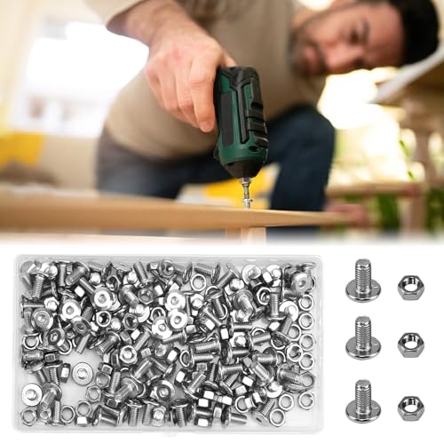 YBCCBY 100 Stück Innensechskantschrauben und Muttern M5 x 10mm Innensechskant Schrauben Edelstahlschrauben Flachkopfschraube Möbel Anschluss Schrauben Zylinderschrauben für Industriemaschinen