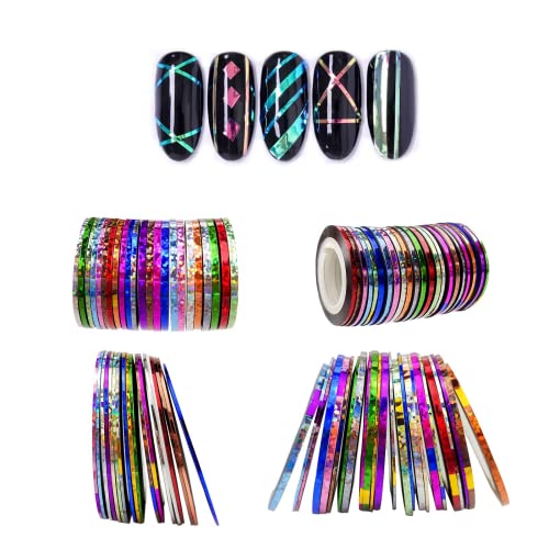 42 Farbe Nail Art Striping Tape Lines Kit,mehrfarbige Rollen Striping Tape Line Matte Texture Klebestift Mermaid Candy Color Striping Tape Line für Nail Art