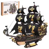 ROKR Seepferdchen Barke MCB02 3D Puzzle Holz Modellbausatz Erwachsene Bauen Schiffsmodell Bausatz Holz Basteln Dekoration Einzigartig Geschenk für Männer