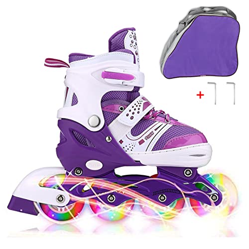 JIFAR Inliner Für Kinder Verstellbare Inline Skates mit Beleuchteten Rädern Rollschuhe Outdoor Schuhe mit Rollen für Kinder Mädchen Jungen Inline Skates für Kinder Größenverstellbar von 31 bis 34