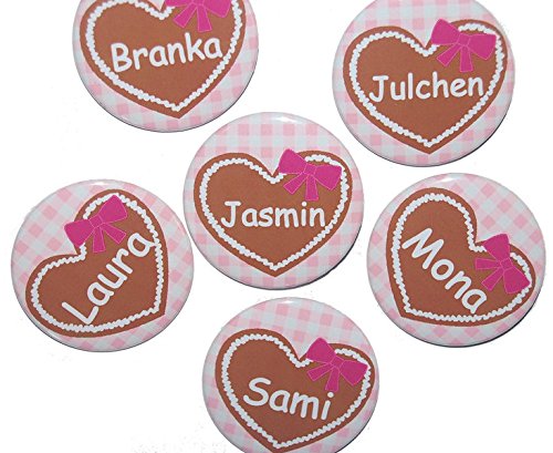 Name Button Set groß 50mm personalisiert Menge und Text individuell auswählbar Ansteckbutton Namensschild Motiv: Oktoberfest