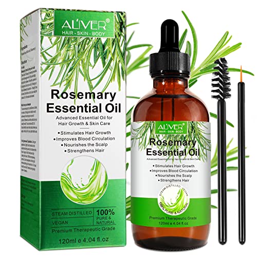 Rosmarinöl Haare 120ML, Ätherisches Rosmarinöl für Haarwuchs, 120ML Rosemary Oil for Hair, Natürliches Nährt die Kopfhaut, Verwendung im Diffusor oder auf Haut und Haar (120 ml)