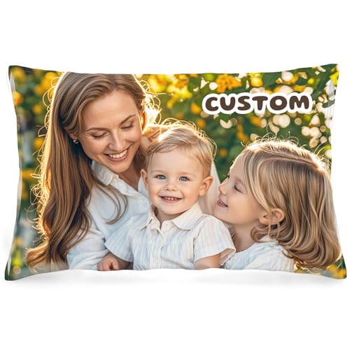 Bemaystar Kissen Personalisiert-Kissenbezug Mit Foto Bedrucken Lassen, Fotogeschenke Kissenbezug Mit Einseitigem Foto, Personalisierte Geschenke (50x76)