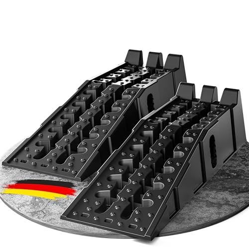 WERKTHOR Auffahrrampe PKW - [2er Set] Auffahrrampen für maximalen Halt [<5t] - Hochbelastbare Rampe Auto für jeden Untergrund - Auto Rampen 2 Stück