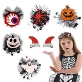 6 Pack Halloween Mesh Haarnadeln, Halloween Cartoon Haarspangen, Halloween Haarnadel Dekorative,Halloween Haarnadel Ornament, Halloween Party Zubehör für Frauen und Mädchen