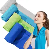 Rhsemi 4 Farben Cool Towel Kühltücher,cool down Towel für Sommer,Sport Kühlhandtuch Set für Fitnessstudios/Joggen/Yoga/Golf/Fitness/Strand/Camping.