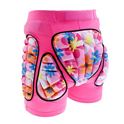 Gazechimp Protektorshorts Snowboard Protektoren Unterhose Schnee Protektor-Shorts Hüftschutzhosen - Rosa, S