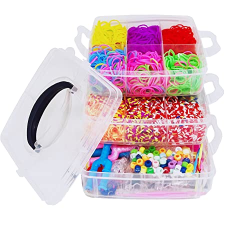 ONECK Gummibänder DIY Kit mit 4500 Gummibänder und Zubehör Gummiband Bänder Kit Loops Gummis Gummiarmbänder zum Basteln