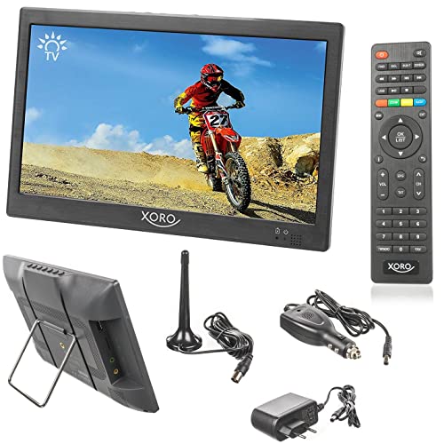 netshop 25 Set: Xoro PTL 1050 + 6 Monate Freenet GRATIS. Tragbarer DVB-T2 Fernseher mit Akku Camping TV (USB Mediaplayer, MicroSD, Teleskopantenne, Fernbedienung) 10 Zoll (25.6 cm) schwarz