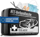 Auto Verbandskasten 2025 [EUROPAWEIT GÜLTIG] & geprüft (StVO konform) - KFZ Erste-Hilfe-Set Verbandstasche DIN 13164 zertifiziert - PKW Verbandkasten Tasche, Erste Hilfe Kasten