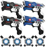 KidsTag Lasertag Set: 4 Laser Pistolen + 4 Laser Tag Weste - Laser Battle Set für Kinder Ab 7 Jahren