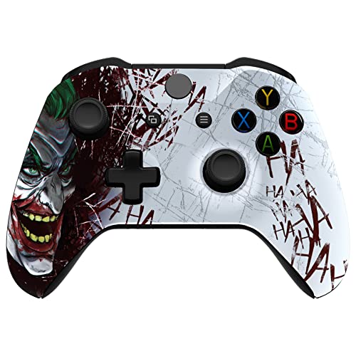 eXtremeRate Gehäuse für Xbox One X/S Controller, DIY-Ersatz Front Hülle Case Zubehör Faceplate für Xbox One S/X Controller Modell 1708-Crazy HAHA