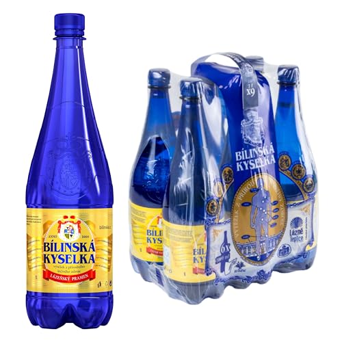 Bilinska Kyselka Mineralwasser aus der Tschechischen Republik - Natürliches medizinisches Tafel Medium Wasser - Natriumbikarbonatwasser mit mittlerer Mineralisierung - 6er Packung, je 1 l
