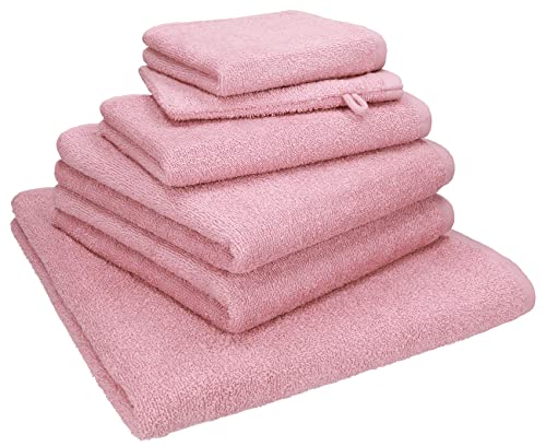 Betz 6 TLG. Handtuch Set Berlin 100% Baumwolle Liegetuch, Handtücher, Gästetuch, Seiftuch und Waschhandschuh Lotus