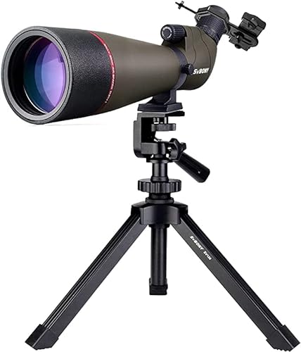 Svbony SV13 Spektiv 20-60x80, Tischstativ, Smartphone Adapter, HD Wasserdicht Porro Prisma Abgewinkelt Spektiv Spotting Scope für Vogelbeobachtung