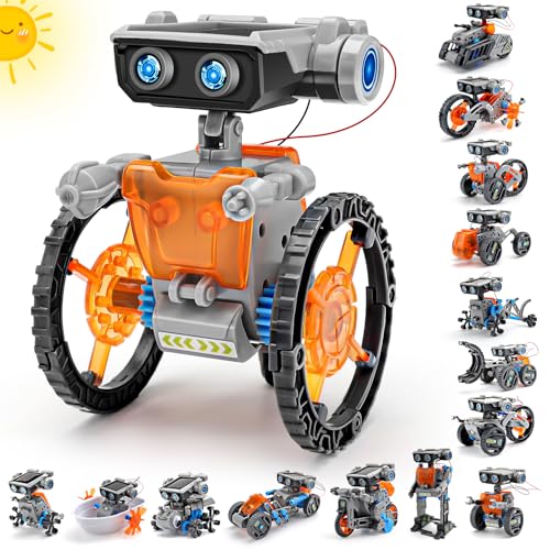 Sillbird 15-in-1 Solar Roboter Spielzeug ab 8 Jahre, Solar und batteriebetriebener Motor mit Doppelantrieb, Mint Experimente Lernspielzeug Kinder Geschenk für Jungen ab 8 9 10+ Jahren（212 Stücke）