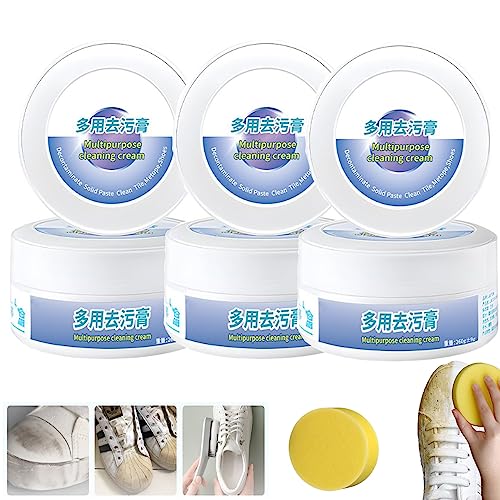 Proemptli Shoe Cleaner, 2024 Best Proemptli Multipurpose Cleaning Cream, Multi-Functional Cleaning and Stain Removal Cream, White Shoe Cleaner,White Shoe Cleaning Cream with Sponge (3pcs)