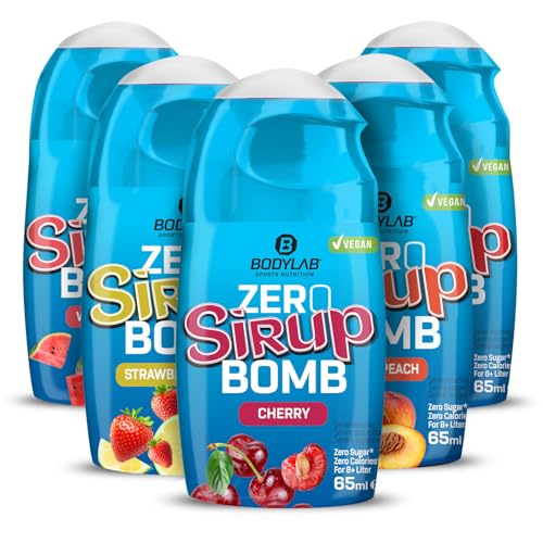 Bodylab24 ZERO Sirup BOMB Mixed Box 1, 5 x 65ml, zuckerfrei und praktisch ohne Kalorien, mit nur 1kcal je 100ml Wasser-Sirup-Mischung, hochkonzentriert, für 8 l Fertiggetränk