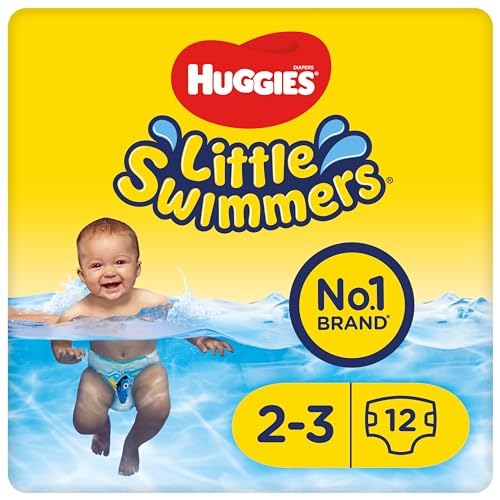 Huggies Little Swimmers Einweg-Schwimmwindeln für Babys und Kinder, Größe 2-3 (3-8 kg), 12 Bade-Windeln, Unisex