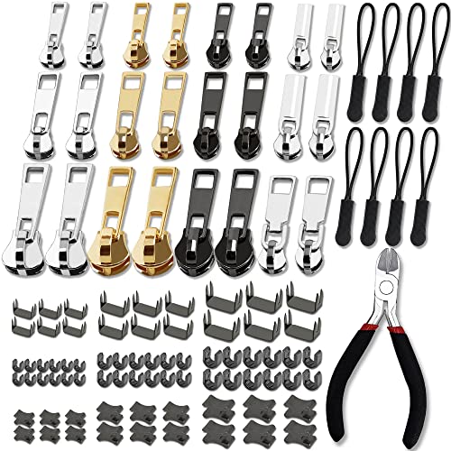 Haraqi 105 Stück Reißverschluss Reparatur Set,Reisverschlussreparaturset Zipper, Zipper, Ersatz Reissverschluss Zipper, Reißverschluss Reparaturset Zipper, Reißverschluss (3 Größen: #3/5/8)