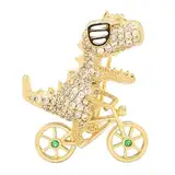 Exquisite Herren-Brosche Pin aus Gold Dinosaurier-Fahrrad; Ost inspiriertes Schmuck zubehör