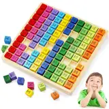 YESLUSY 1x1 Lernen Spiel, Einmaleins Spiel, Holz-multiplikationsbrett, EIN Mal Eins Lernen, Mathematik Spiele, Kinder Lernspielzeug Geschenk für Kinder