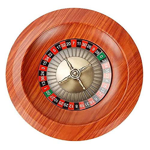 Gaxcent Roulette-Tisch Roulette-Rad-Set Holz-Plattenspieler Roulette-Rad-Set Spaß Freizeit Unterhaltung Tischspiele Für Erwachsene Kinderverlosung Plattenspieler,Braun