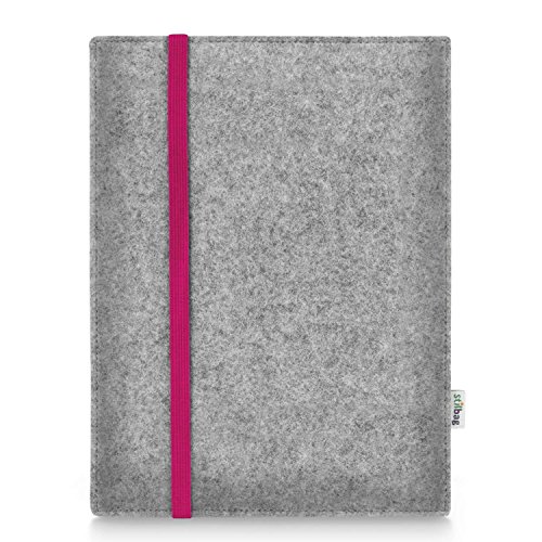 Stilbag maßgeschneiderte Tablet-Hülle LEON | Farbe: hellgrau-pink | Tablettasche aus Filz | Tablet Schutzhülle | Tasche Made in Germany