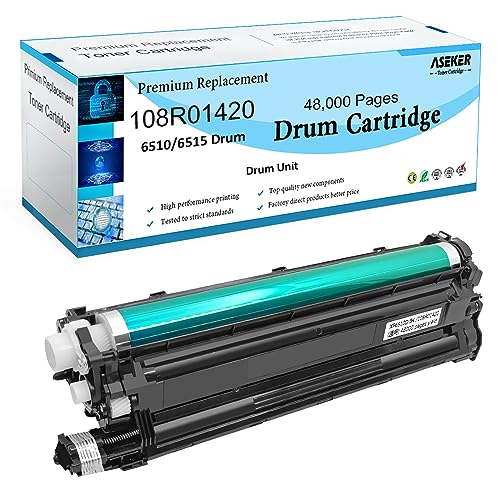 ASEKER Kompatibler 6510 6515 Trommelkartusche Schwarz 108R01420 für Xerox WorkCentre 6515DN 6515DNI 6515DNM 6515N Phaser 6510 6510DN 6510DNI 6510DNM 6510N Drucker 48000 Seiten Trommel (Schwarz)