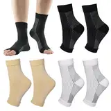 EnixwH 3 Paar Orthopädische Kompressionssocken Damen Herren, Plantarfasziitis Socken, Kompressionssocken Gegen Fersensporn und Plantarfasziitis, und Neuropathie Knöchelbandage, Bei Schwellungen