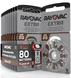 80 Batterien für Hörgeräte Rayovac Extra 312-10 Blister à 8 Batterien