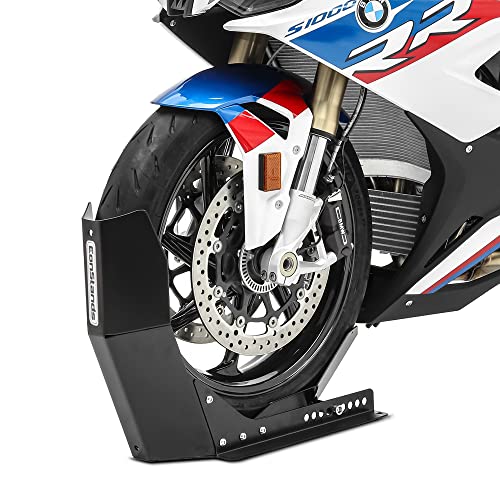 ConStands Easy Transport Fix - Motorrad Wippe Schwarz für Anhänger Vorderrad Transportständer Motocross Roller